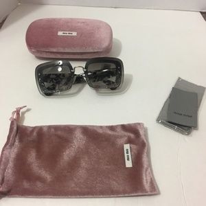 Authentic Miu Miu Overlap Lens Sunglasses Glitter!
